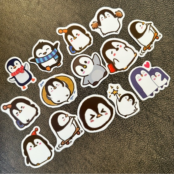 NEW Set of 14 penguin stickers - animal lovers - Arctic birds NWOT - Picture 1 of 4